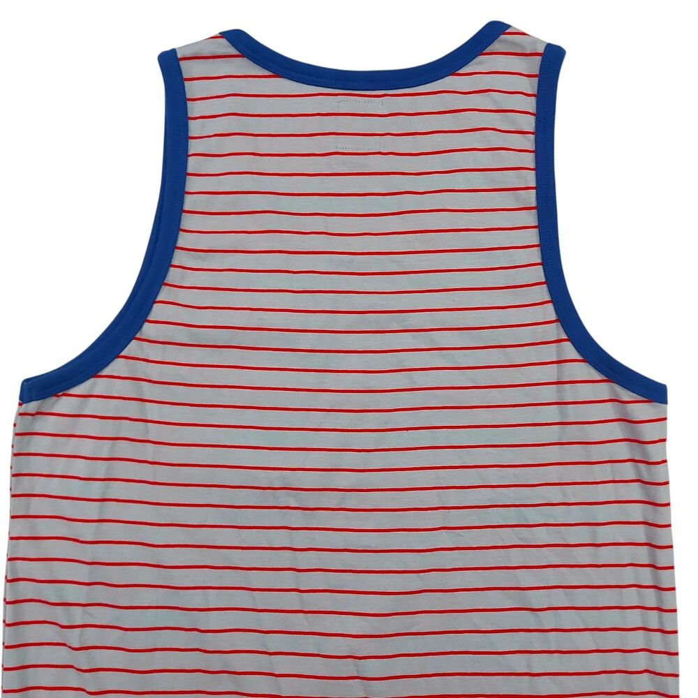 Stüssy Tank Top Mens Small Gray Red Stripes 100% Cotton Lightweight Soft Fabric - Picture 6 of 11